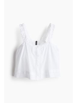 H&M - Women White Lace-Detail Strappy Top