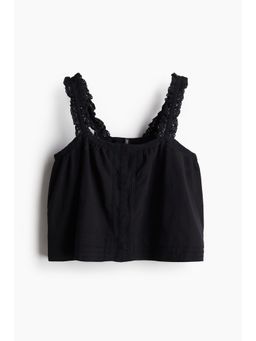 H&M - Women Black Lace-Detail Strappy Top