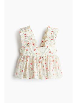 H&M - Women White Ruched Peplum Vest Top