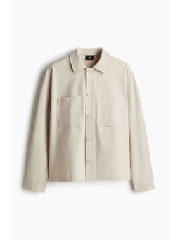 H&M - Men Beige Regular Fit Twill Overshirt