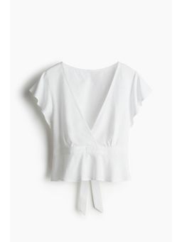 H&M - Women White Linen-Blend Blouse