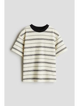 H&M - Boys Yellow Loose-Fit Jacquard T-Shirt