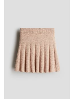 H&M - Girls Pink Pleated Boucla -Knit Skirt