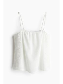 H&M - Women White Broderie Anglaise Strappy Top