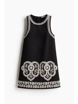 H&M - Women Black Embroidered Shift Dress
