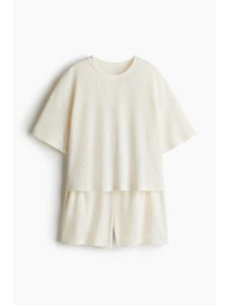 H&M - Women White Waffled Pyjamas