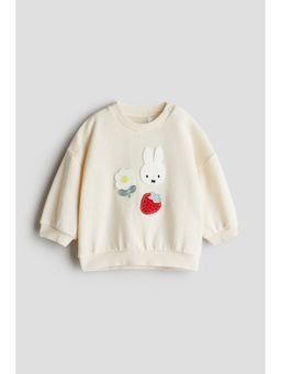 H&M - Girls Beige Applique Sweatshirt