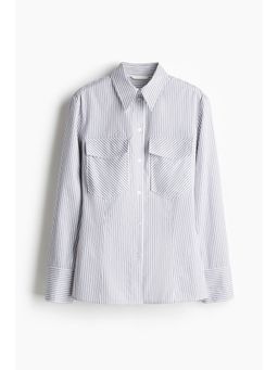 H&M - Women White Fitted Poplin Shirt