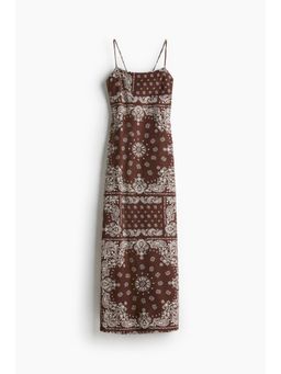 H&M - Women Brown Tie-Detail Maxi Dress
