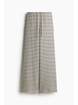 H&M - Women White Textured-Knit Trousers