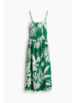 H&M - Women Green Smocked Strappy Dress