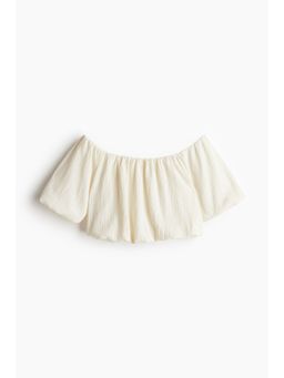 H&M - Women White Cropped Off-The-Shoulder Top
