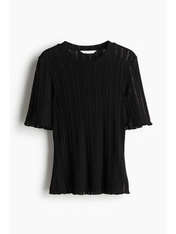H&M - Women Black Rib-Knit Top