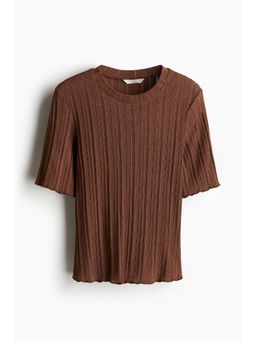 H&M - Women Brown Rib-Knit Top
