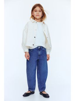 H&M - Girls Blue Loose-Fit Barrel Jeans