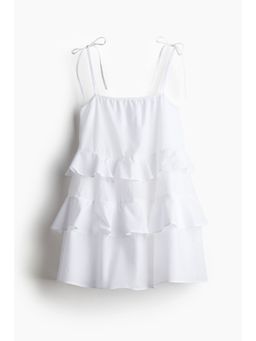 H&M - Women White Tie-Strap Cotton Dress
