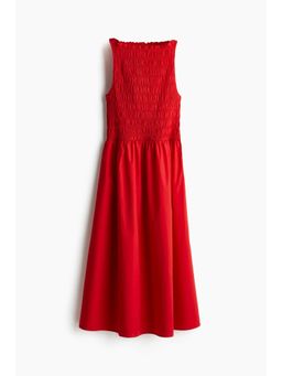 H&M - Women Red Smocked-Bodice Dress