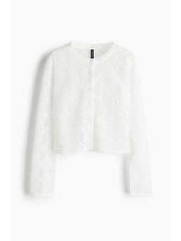 H&M - Women White Hole-Patterned Cardigan
