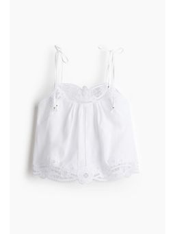 H&M - Women White Linen Tie-Strap Top