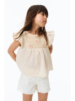 H&M - Girls White Frayed denim shorts
