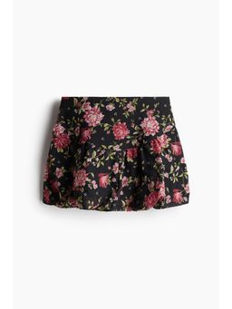H&M - Women Black Patterned Bubble-Hem Skirt