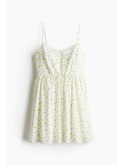 H&M - Women Multi-Color Tie-Detail Poplin Dress