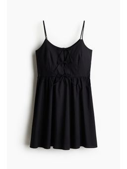 H&M - Women Black Tie-Detail Poplin Dress