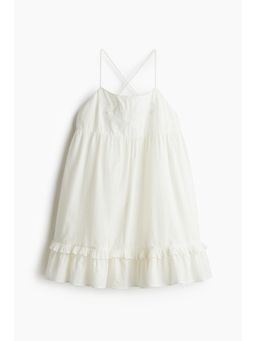 H&M - Women White Cotton Strappy Dress