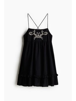H&M - Women White Cotton Strappy Dress