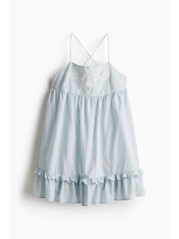 H&M - Women Blue Cotton Strappy Dress