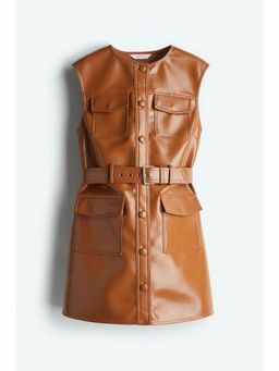 H&M - Women Orange Coated Cargo Dress