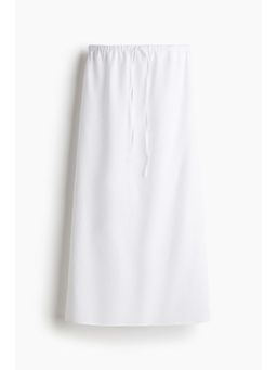 H&M - Women White Linen-Blend Skirt