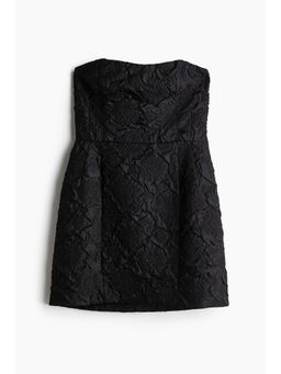H&M - Women Black Embossed Mini Dress