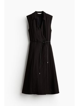 H&M - Women Black Tie-Belt Wrap Dress