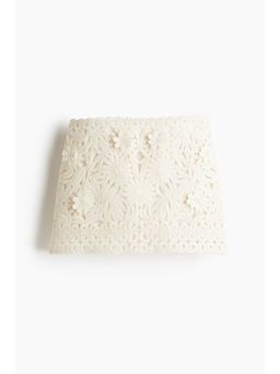 H&M - Women White Appliqua D Mini Skirt
