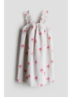 H&M - Girls White Linen-Blend Dress