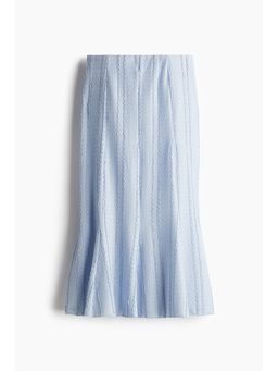 H&M - Women Blue Textu Midi Skirt