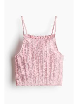 H&M - Women Brown Textured Jersey Strappy Top