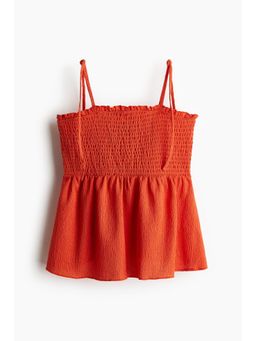 H&M - Women Orange Smocked Strappy Top