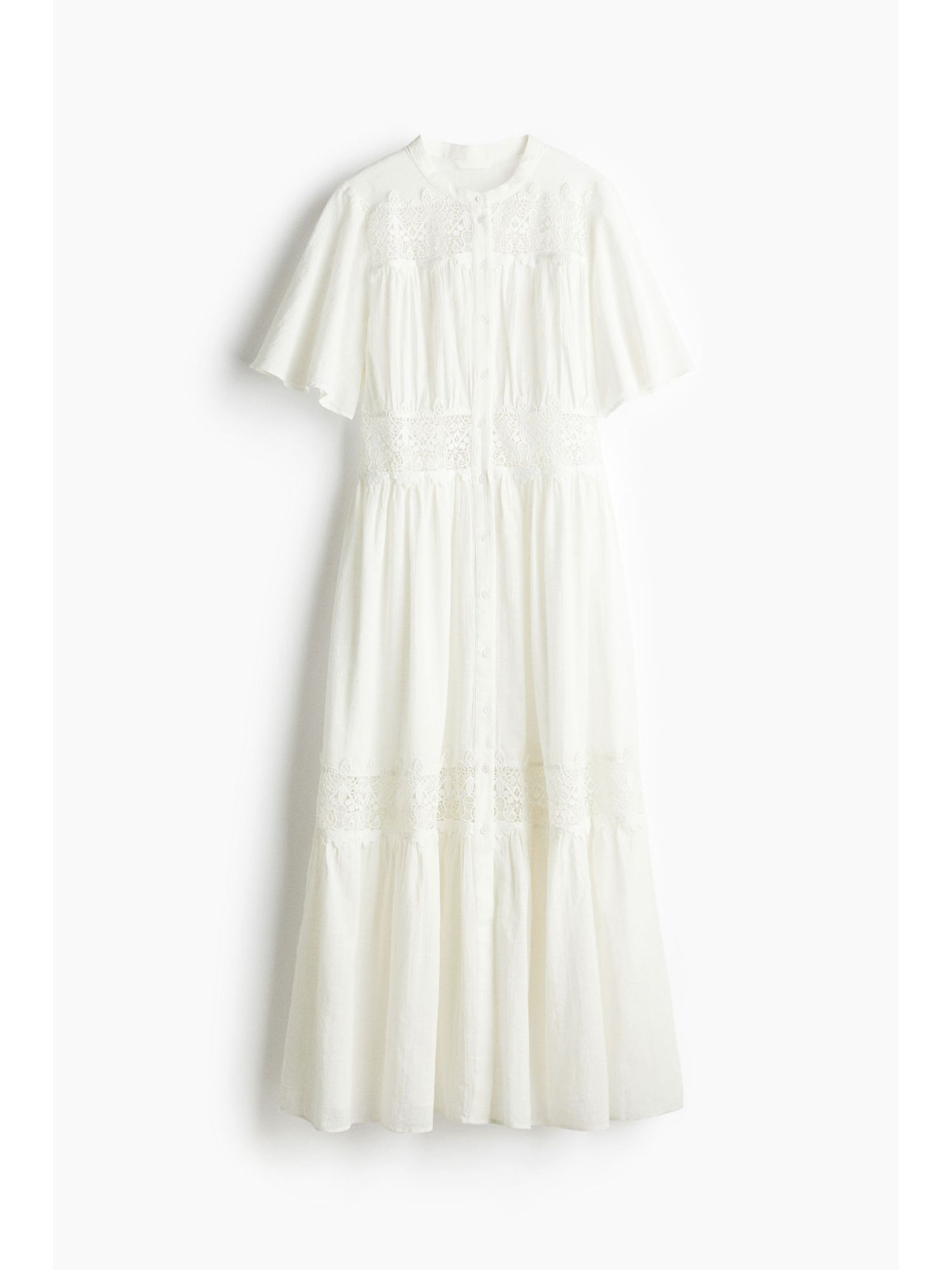 h&m Women White Lace-In Cotton Dress-picture-24