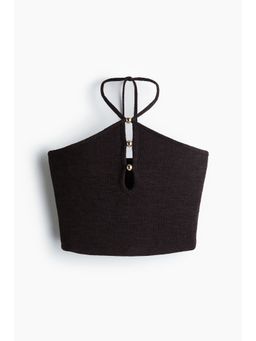 H&M - Women Red Bead-Detail Halter Neck Top