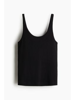 H&M - Women Black Ribbed Vest Top