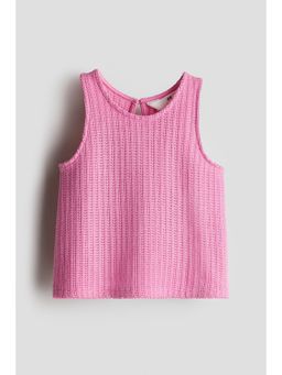 H&M - Girls Pink Textu-Knit Vest Top