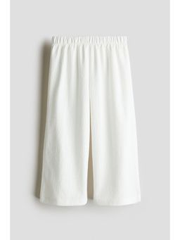 H&M - Girls White Wide Leg Jersey Trousers