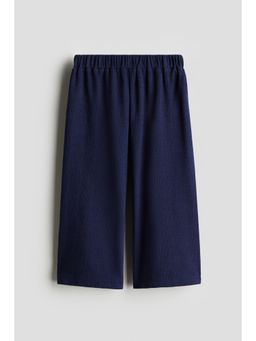 H&M - Girls Blue Wide Leg Jersey Trousers