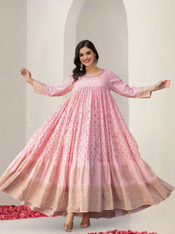 ISHIN - Women Pink Printed Maxi Dress