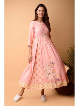PINKSKY - Womens Floral Cotton Pink Dress