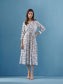 PINKSKY - Womens Floral Cotton Grey Dress