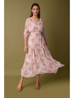 PINKSKY - Womens Floral Cotton Pink Dress