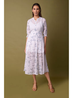 PINKSKY - Womens Floral Cotton White Dress